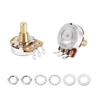 Banworks Brass A500K Imperial 3/8" Thread Full Sized Solid Shaft Pots Short Shaft (15.9mm Length) Audio Taper Electric Guitar Potentiometer for Gibson Les Paul/SG Fender Strat/Tele PRS 2pcs JT/XNQ-21