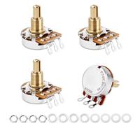 Banworks Brass A500K Imperial 3/8" Thread Guitar Pots 24-Spline Full Sized | 19mm Split Shaft Audio Taper Potentiometers with Sealed-Back for Gibson Les Paul LP/SG Fender Strat/Tele PRS 4Pcs JT/XNQ-14