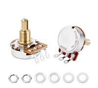 Banworks Brass A500K Imperial 3/8" Thread Guitar Pots 24-Spline Full Sized | 19mm Split Shaft Audio Taper Potentiometers with Sealed-Back for Gibson Les Paul LP/SG Fender Strat/Tele PRS 2Pcs JT/XNQ-14