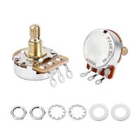 Banworks Brass A500K M8 Thread Full Sized Electric Guitars Pots Metric 18-Spline Split Short Shaft (15mm Length) Audio Taper Potentiometer for Epiphone Les Paul LP/SG Squier Strat/Tele 2pcs JT/XNQ-09