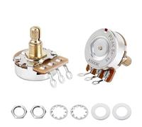 Banworks Brass A500K M8 Thread Full Sized Electric Guitars Pots Metric 18-Spline Split Short Shaft (15mm Length) Audio Taper Potentiometer for Epiphone Les Paul LP/SG Squier Strat/Tele 2pcs JT/XNQ-15