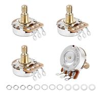 Banworks Brass A500K M8 Thread Full Sized Guitar Pots Metric 18-Spline Pots | 15mm Length Split Shaft Audio Taper Potentiometer for Epiphone Les Paul/SG Squier Strat/Tele Electric Guitar 4Pcs JT/XNQ-15