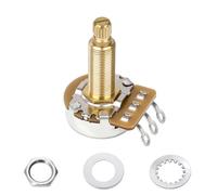 Banworks Brass A500K M9 Thread Guitar Potentiometers Full Sized Long Shaft | Metric 18-Spline 28mm Length Split Shaft Audio Taper Potentiometers for Squier Strat/Tele Epiphone Les Paul/SG 1Pc JT/XNQ-08