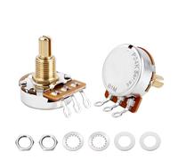 Banworks Brass B1MΩ Imperial 3/8" Thread Full Sized Guitars Pots 24-Spline Split Long Shaft (19mm Length) Linear Taper Potentiometer for Gibson Les Paul LP/SG Fender Strat/Tele PRS 2pcs JT/XNQ-14