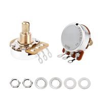 Banworks Brass B1MΩ Imperial 3/8" Thread Full Sized Guitars Pots 24-Spline Split Short Shaft (15.5mm Length) Linear Taper Potentiometer for Gibson Les Paul LP/SG Fender Strat/Tele PRS 2pcs JT/XNQ-13