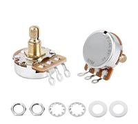 Banworks Brass B1MΩ M8 Thread Full Sized Electric Guitars Pots Metric 18-Spline Split Short Shaft (15mm Length) Linear Taper Potentiometer for Epiphone Les Paul LP/SG Squier Strat/Tele 2pcs JT/XNQ-09