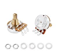 Banworks Brass B250K Imperial 3/8" Thread Full Sized Guitar Pots 24-Spline | 15.5mm Length Split Shaft Linear Taper Potentiometers Full Sized for Gibson Les Paul/SG Fender Strat/Tele PRS 2Pcs JT/XNQ-17