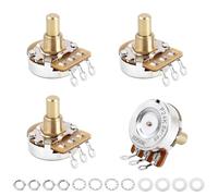 Banworks Brass B250K Imperial 3/8" Thread Full Sized Guitar Solid Shaft Pot | 15.9mm Length Shaft Linear Taper Electric Guitar Potentiometer for Gibson Les Paul LP/SG Fender Strat/Tele PRS 4Pcs JT/XNQ-21