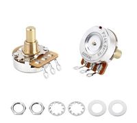 Banworks Brass B250K Imperial 3/8" Thread Full Sized Guitar Solid Shaft Pot | 15.9mm Length Shaft Linear Taper Electric Guitar Potentiometer for Gibson Les Paul LP/SG Fender Strat/Tele PRS 2Pcs JT/XNQ-21