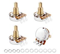 Banworks Brass B250K Imperial 3/8" Thread Full Sized Guitars Pots 24-Spline Split Long Shaft (19mm Length) Linear Taper Potentiometers for Gibson Les Paul LP/SG Fender Strat/Tele PRS 4pcs JT/XNQ-14