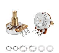 Banworks Brass B250K Imperial 3/8" Thread Full Sized Guitars Pots 24-Spline Split Long Shaft (19mm Length) Linear Taper Potentiometers for Gibson Les Paul LP/SG Fender Strat/Tele PRS 2pcs JT/XNQ-18