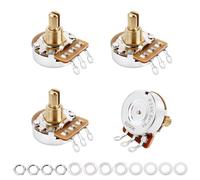 Banworks Brass B250K Imperial 3/8" Thread Full Sized Guitars Pots 24-Spline Split Short Shaft (15.5mm Length) Linear Taper Potentiometer for Gibson Les Paul LP/SG Fender Strat/Tele PRS 4pcs JT/XNQ-17