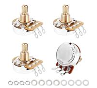 Banworks Brass B250K Imperial 3/8" Thread Full Sized Guitars Pots 24-Spline Split Short Shaft (15.5mm Length) Linear Taper Potentiometer for Gibson Les Paul LP/SG Fender Strat/Tele PRS 4pcs JT/XNQ-13