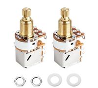 Banworks Brass B250K Imperial 3/8" Thread Push Pull Guitar Pots 18-Spline | 18mm Length Split Shaft Linear Taper Guitar Potentiometers for Fender Strat/Tele Gibson Les Paul/SG PRS Guitar 2Pcs JT/XNQ-28