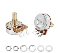 Banworks Brass B250K M8 Metric Thread Full Sized Guitar Solid Shaft Pots | 15mm Length Shaft Linear Taper Electric Guitars Potentiometer for Epiphone Les Paul LP/SG Squier Strat/Tele 2Pcs JT/XNQ-19
