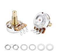 Banworks Brass B250K M8 Metric Thread Full Sized Guitar Solid Shaft Pots | 18mm Length Shaft Linear Taper Electric Guitars Potentiometer for Epiphone Les Paul LP/SG Squier Strat/Tele 2Pcs JT/XNQ-20