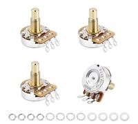 Banworks Brass B250K M8 Metric Thread Full Sized Solid Shaft Pots Long Shaft (18mm Length) Linear Taper Electric Guitars Potentiometer for Epiphone Les Paul LP/SG Squier Strat/Tele 4pcs JT/XNQ-20