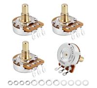 Banworks Brass B250K M8 Metric Thread Full Sized Solid Shaft Pots Short Shaft (15mm Length) Linear Taper Electric Guitars Potentiometer for Epiphone Les Paul LP/SG Squier Strat/Tele 4pcs JT/XNQ-19