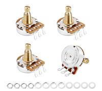 Banworks Brass B250K M8 Thread Full Sized Electric Guitars Pots Metric 18-Spline Split Long Shaft (18mm Length) Linear Taper Potentiometer for Epiphone Les Paul LP/SG Squier Strat/Tele 4pcs JT/XNQ-16