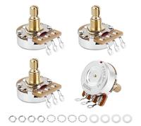 Banworks Brass B250K M8 Thread Full Sized Guitar Pots Metric 18-Spline Pots | 15mm Length Split Shaft Linear Taper Potentiometers for Epiphone Les Paul/SG Squier Strat/Tele Electric Guitar 4Pcs JT/XNQ-15