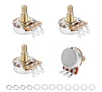 Banworks Brass B250K M8 Thread Full Sized Guitars Pots Metric 18-Spline Split Short Shaft (15mm Length) Linear Taper Potentiometers for Epiphone Les Paul LP/SG Squier Strat/Tele Pack of 4 JT/XNQ-09
