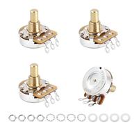 Banworks Brass B500K Imperial 3/8" Thread Full Sized Guitar Solid Shaft Pot | 15.9mm Length Shaft Linear Taper Electric Guitar Potentiometer for Gibson Les Paul LP/SG Fender Strat/Tele PRS 4Pcs JT/XNQ-21