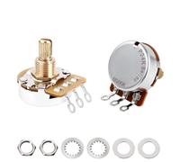 Banworks Brass B500K Imperial 3/8" Thread Full Sized Guitars Pots 24-Spline Split Short Shaft (15.5mm Length) Linear Taper Potentiometer for Gibson Les Paul LP/SG Fender Strat/Tele PRS 2pcs JT/XNQ-13