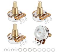 Banworks Brass B500K Imperial 3/8" Thread Full Sized Solid Shaft Pots Long Shaft (19mm Length) Linear Taper Guitar Potentiometer for Gibson Les Paul LP/SG Fender Strat/Tele PRS 4pcs JT/XNQ-22