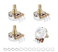 Banworks Brass B500K M8 Thread Full Sized Guitar Pots Metric 18-Spline Pots | 15mm Length Split Shaft Linear Taper Potentiometers for Epiphone Les Paul/SG Squier Strat/Tele Electric Guitar 4Pcs JT/XNQ-15