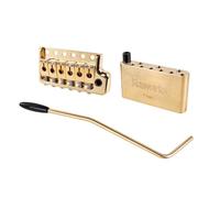 Banworks CNC Processed 6-point Tremolo Bridge 52.5mm String Space with 5mm Tremolo Arm and Full Solid Brass Block for PRS Fender/Squier Stratocaster Strat ST Style Electric Guitars JT/QQXT-03 Golden
