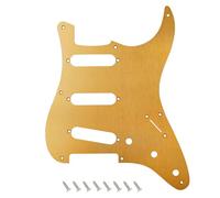 Banworks CNC Processed Aluminum 8-Hole Vintage 50s ST SSS Pickguard 1 Ply Srtaight Edge Guitar Scratch Plate for Squier Classic Vibe SQ CV 50s Reissue Vintage Strat JT/HB-15 Golden