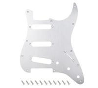 Banworks CNC Processed Aluminum Electric Guitar SSS Pickguard 1-Ply 11-Hole | 1.5mm-Thick Straight Edge Guitar Pickguard for USA/Mexican Fender Modern Standard Stratocaster Strat ST JT/HB-01 Silver
