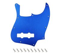 Banworks CNC Processed Aluminum Jazz Bass Pickguard 1.5mm-Thick 1 Ply 10-Hole Straight Edge J Bass JB Scratch Plate for USA/Mexican Modern Style Fender Ultra Jazz Bass JT/HB-11 Blue