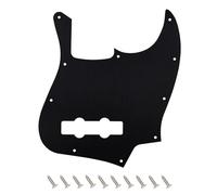 Banworks CNC Processed Aluminum Jazz Bass Pickguard J Bass Scratch Plate | 1.5mm-Thick 1-Ply 10-Hole Straight Edge JB Scratch Plate for USA/Mexican Modern Style Fender Ultra Jazz Bass JT/HB-11 Black