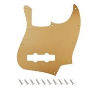 Banworks CNC Processed Aluminum Jazz Bass Pickguard J Bass Scratch Plate | 1.5mm-Thick 1-Ply 10-Hole Straight Edge JB Scratch Plate for USA/Mexican Modern Style Fender Ultra Jazz Bass JT/HB-11 Golden