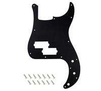 Banworks CNC Processed Aluminum Precision Bass Pickguard 1.5mm-Thick 1 Ply 13-Hole Straight Edge P Bass PB Scratch Plate for USA/Mexican Modern Style Fender Ultra Precision Bass JT/HB-10 Black
