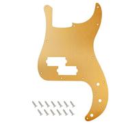 Banworks CNC Processed Aluminum Precision Bass Pickguard 1.5mm-Thick 1 Ply 13-Hole Straight Edge P Bass PB Scratch Plate for USA/Mexican Modern Style Fender Ultra Precision Bass JT/HB-10 Golden