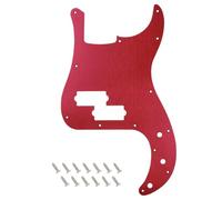 Banworks CNC Processed Aluminum Precision Bass Pickguard 1.5mm-Thick 1 Ply 13-Hole Straight Edge P Bass PB Scratch Plate for USA/Mexican Modern Style Fender Ultra Precision Bass JT/HB-10 Red