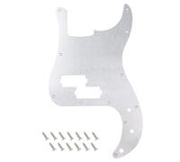 Banworks CNC Processed Aluminum Precision Bass Pickguard 1-Ply PB Pickguard | 1.5mm-Thick Straight Edge 13-Hole P Bass Scratch Plate for USA/Mexican Modern Fender Ultra Precision Bass JT/HB-10 Silver