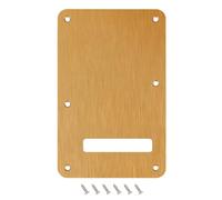 Banworks CNC Processed Aluminum Strat Backplate 1.5mm-Thick 1 Ply 6-Hole Electric Guitar Trem Tremolo Cavity Cover for USA/Mexican Fender Standard Stratocaster Strat ST JT/HGB-01 Golden