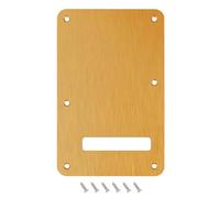 Banworks CNC Processed Aluminum Strat Backplate 1.5mm-Thick 1 Ply 6-Hole Electric Guitar Trem Tremolo Cavity Cover for USA/Mexican Fender Standard Stratocaster Strat ST JT/HGB-01 Golden