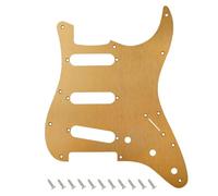 Banworks CNC Processed Aluminum Strat SSS Pickguard 1.5mm-Thick 1 Ply 11-Hole Straight Edge Guitar Pickguard Scratch Plate for American Modern Style Fender Ultra Stratocaster Strat ST JT/HB-01 Golden