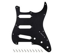 Banworks CNC Processed Aluminum Strat SSS Pickguard 1.5mm-Thick 1 Ply 11-Hole Straight Edge Guitar Pickguard Scratch Plate for American Modern Style Fender Ultra Stratocaster Strat ST JT/HB-01 Black