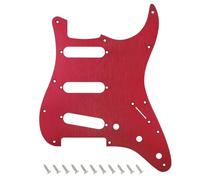 Banworks CNC Processed Aluminum Strat SSS Pickguard 1.5mm-Thick 1 Ply 11-Hole Straight Edge Guitar Pickguard Scratch Plate for American Modern Style Fender Ultra Stratocaster Strat ST JT/HB-01 Red