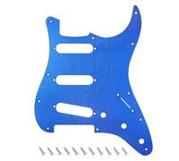 Banworks CNC Processed Aluminum Strat SSS Pickguard 1.5mm-Thick 1 Ply 11-Hole Straight Edge Guitar Pickguard Scratch Plate for American Modern Style Fender Ultra Stratocaster Strat ST JT/HB-01 Blue