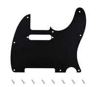 Banworks CNC Processed Aluminum Tele Pickguard 1.5mm-Thick 1 Ply 8-Hole Straight Edge Electric Guitar Pickguard Scratch Plate for USA/MEX Fender Ultra Tele Standard Telecaster TL JT/HB-03 Black