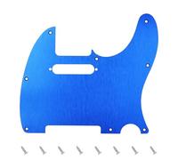 Banworks CNC Processed Aluminum Tele Pickguard 1.5mm-Thick 1 Ply 8-Hole Straight Edge Electric Guitar Pickguard Scratch Plate for USA/MEX Fender Ultra Tele Standard Telecaster TL JT/HB-03 Blue