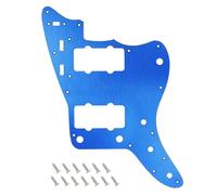 Banworks CNC Processed Aluminum Vintage 60s JM Pickguard Aluminium 1 Ply 13-Hole Straight Edge Guitar Pickguard Scratch Plate for Fender Ultra Jazzmaster JM Guitars JT/HB-14 Blue