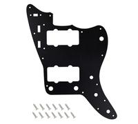 Banworks CNC Processed Aluminum Vintage 60s JM Pickguard Aluminium 1 Ply 13-Hole Straight Edge Guitar Pickguard Scratch Plate for Fender Ultra Jazzmaster JM Guitars JT/HB-14 Black