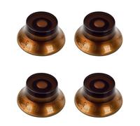 Banworks Electric Guitar Control Knobs 2 Tone 2 Volume '50s Style Knobs Metric 6mm (15/64") 18-Spline Bell Top Hat Knobs for Epiphone Les Paul LP SG Electric Guitars Pack of 4 JT/XN-01 Dark Amber